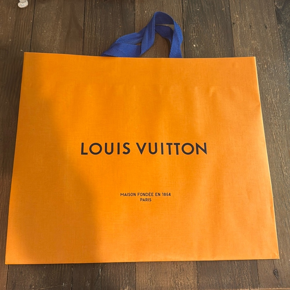 A Louis Vuitton bag empty.